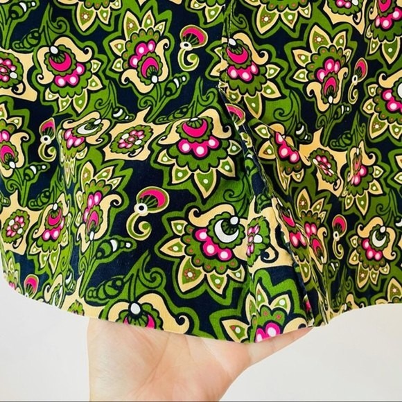 Lilly Pulitzer Corduroy Paisley Skirt green pink size 8 medium - Picture 5 of 8